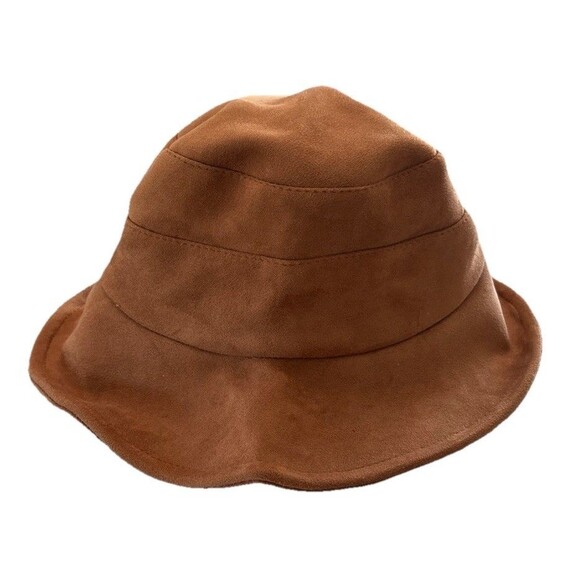 Vintage Women's Brown Suede Bucket Hat Arianna By Howard’s - Picture 1 of 7
